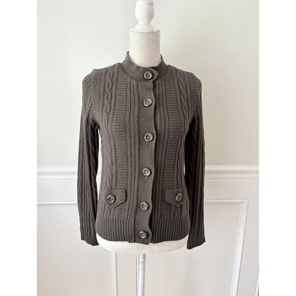 Keith Brown Wool Lined Cable Cardigan Sweater M - Picture 1 of 5
